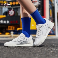 李宁 LI-NING Sidewalks女子篮球休闲鞋AGBP048-1 乳白色/晶蓝色-1 35 